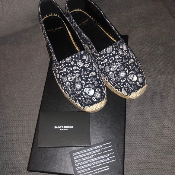 SAINT LAURENT SKULL CANVAS ESPADRILLES NWT - Picture 7 of 8